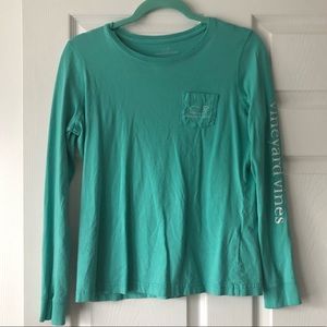 Turquoise Vineyard Vines Long Sleeve Shirt